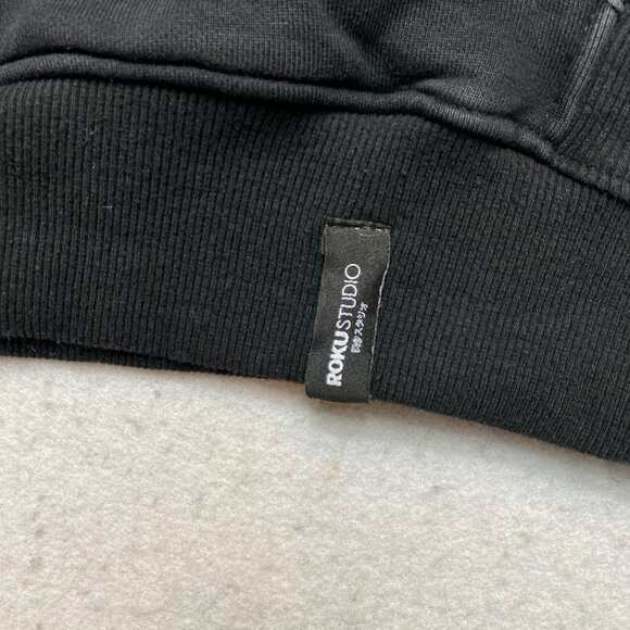 Roku Studio Hoodie Mens M Black Crying Cat Eyes Dripping Tears Pullover Patches - Picture 4 of 11